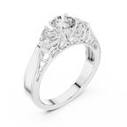 The Valencia 3.00 Ct. T.W. Vintage Two-Tone Round and Trillion Three-Stone Diamond Ring — Certified — Handcrafted