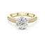 The Verona 1.50 Ct. T.W. Round Brilliant Cut 6-Prong Diamond Ring with Pavé Band in 14K Gold — Certified — Handcrafted