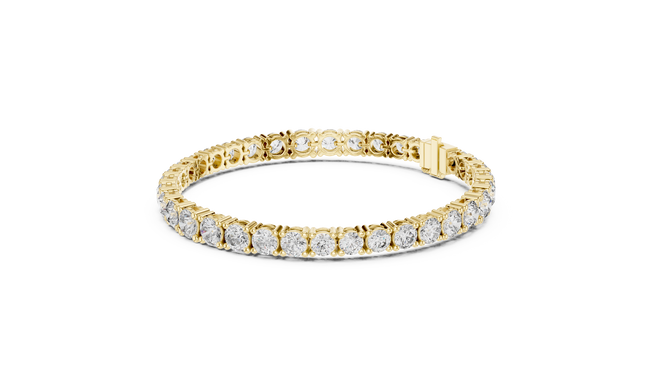 The Penelope — 6.00 Ctw. Round Diamond Vintage-Gallery Tennis Bangle in 14K Gold
Certified Brilliance — Handcrafted Art Deco-Inspired Line Bracelet Hover Image