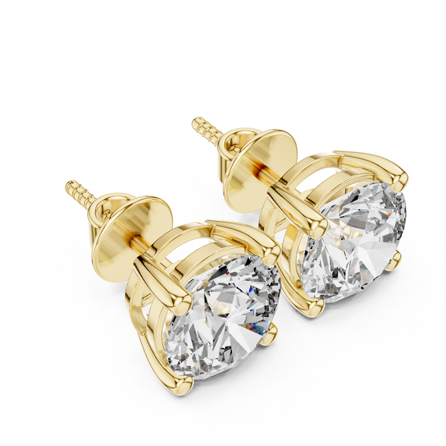 The Maya — 3.00 Ctw. Round Diamond Solitaire Stud Earrings in 14K Gold
Certified Solitaire Brilliance — Handcrafted Four-Prong Classic Studs Hover Image