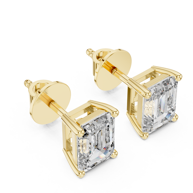 The Genevieve — 3.00 Ctw. Emerald-Cut Diamond Solitaire Stud Earrings in 14K Gold
Certified Brilliance — Handcrafted Four-Prong Step-Cut Studs Hover Image