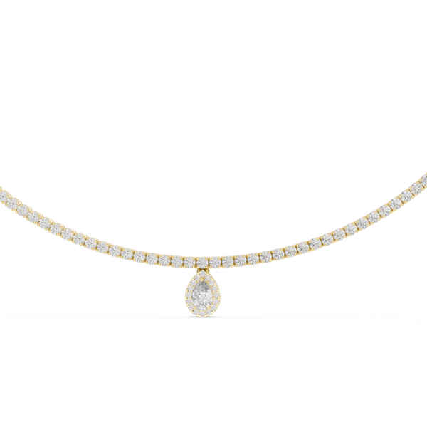 The Camille — 4.50 Ctw. Round Diamond Tennis Necklace with 0.50 Ct. Pear Drop in 14K Gold

Certified Brilliance — Handcrafted Eternity Line with Pear Pendant Drop