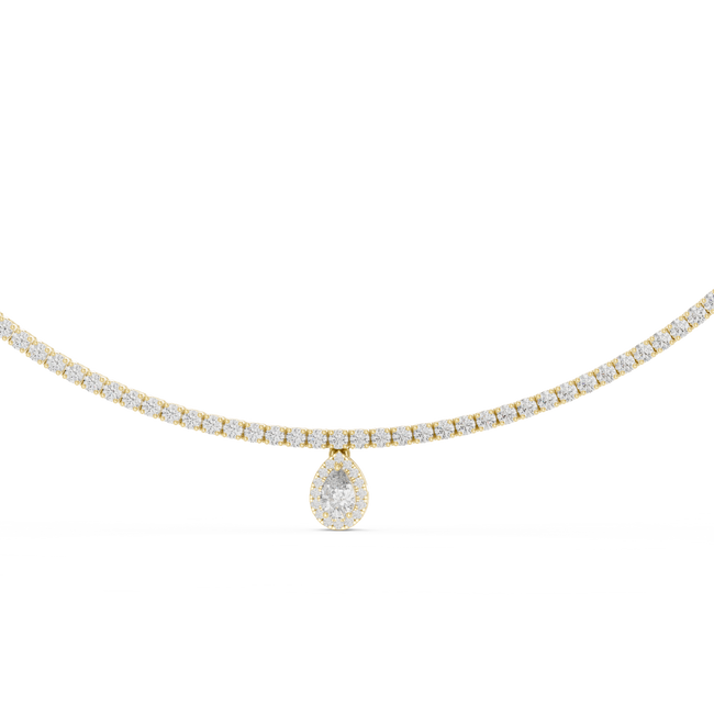 The Camille — 4.50 Ctw. Round Diamond Tennis Necklace with 0.50 Ct. Pear Drop in 14K Gold

Certified Brilliance — Handcrafted Eternity Line with Pear Pendant Drop Hover Image