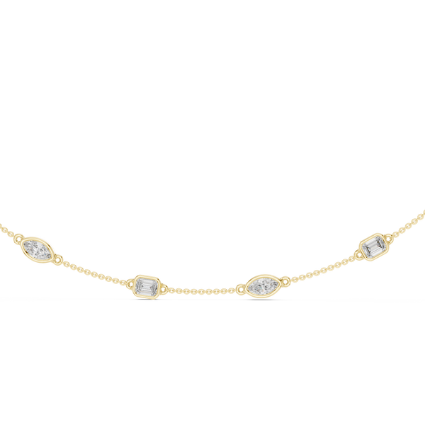 The Adeline — 1.00 Ct. Marquise Diamond Station Necklace in 14K Gold
Certified Brilliance — Handcrafted Diamonds by the Yard