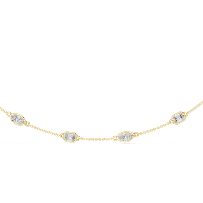 The Adeline — 1.00 Ct. Marquise Diamond Station Necklace in 14K Gold
Certified Brilliance — Handcrafted Diamonds by the Yard Hover Image
