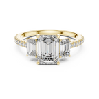 The Alexandra — 3.00 Ctw. Emerald-Cut Three-Stone Diamond Ring in 14K Gold
Certified Brilliance — Handcrafted Classic Step-Cut Bridal Trilogy