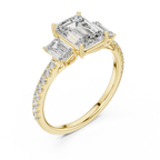 The Alexandra — 3.00 Ctw. Emerald-Cut Three-Stone Diamond Ring in 14K Gold
Certified Brilliance — Handcrafted Classic Step-Cut Bridal Trilogy
