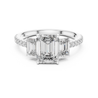 The Alexandra — 3.00 Ctw. Emerald-Cut Three-Stone Diamond Ring in 14K Gold
Certified Brilliance — Handcrafted Classic Step-Cut Bridal Trilogy