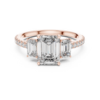 The Alexandra — 3.00 Ctw. Emerald-Cut Three-Stone Diamond Ring in 14K Gold
Certified Brilliance — Handcrafted Classic Step-Cut Bridal Trilogy