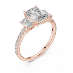The Alexandra — 3.00 Ctw. Emerald-Cut Three-Stone Diamond Ring in 14K Gold
Certified Brilliance — Handcrafted Classic Step-Cut Bridal Trilogy